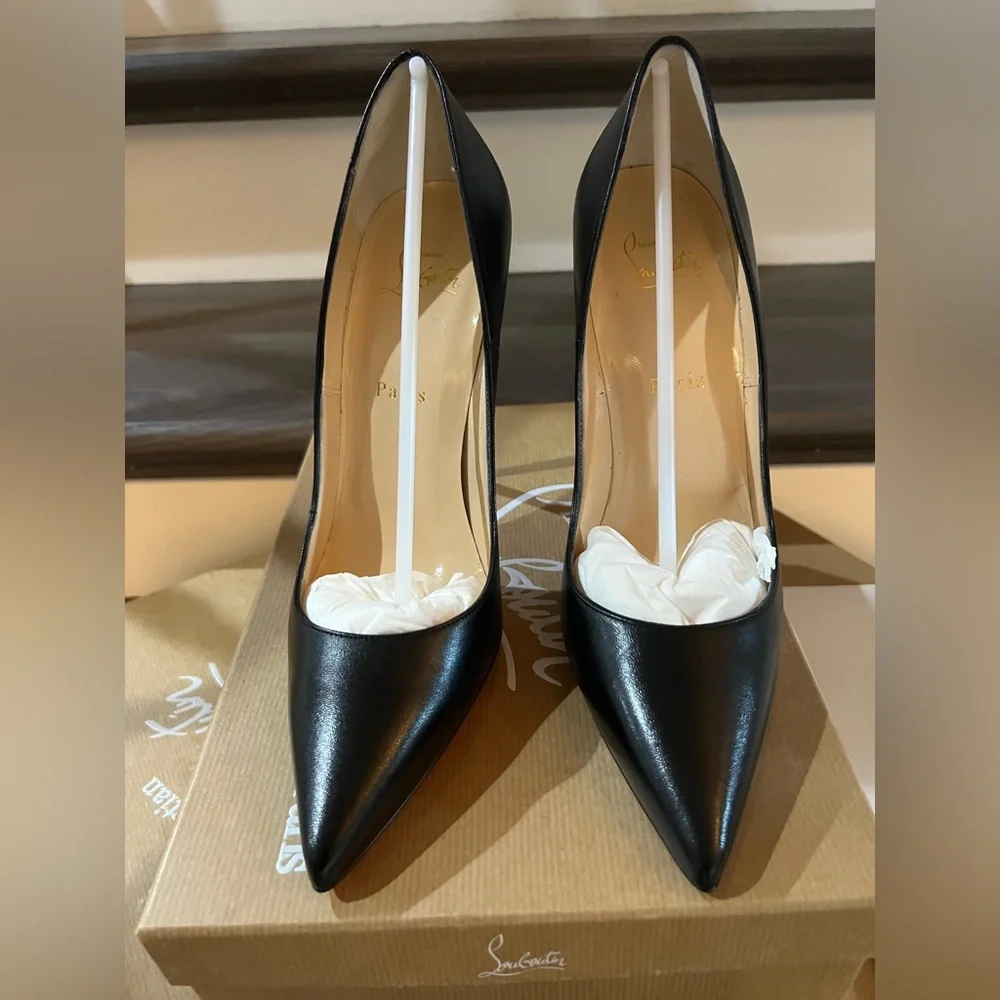 Christian Louboutin So Kate Black Leather Pumps Size 40 - Picture 4 of 14